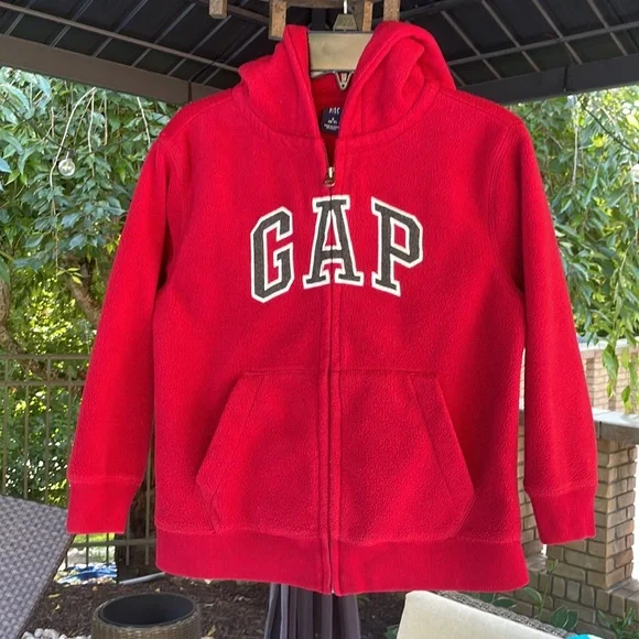 Relisted 2/16 Boys GAP Fleece Full Zip Jacket Small (6-7) Hoodie Red Sweatshirt - Picture 1 of 17